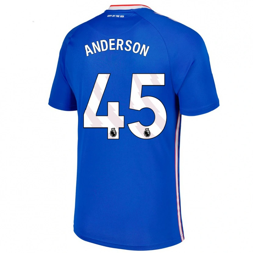 Danxen Niño Camiseta Joe Anderson #45 Azul Blanco 2ª Equipación 2025/26 La Camisa