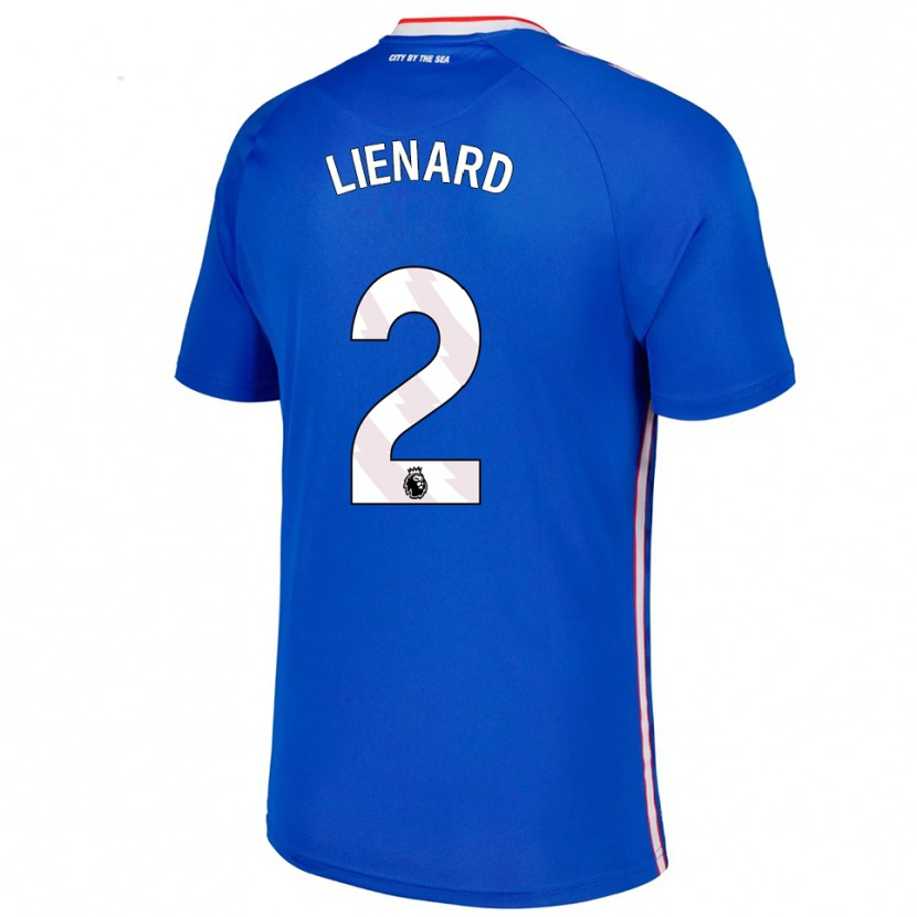 Danxen Niño Camiseta Alex Lienard #2 Azul Blanco 2ª Equipación 2025/26 La Camisa