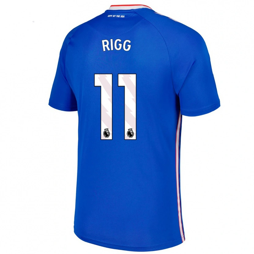 Danxen Niño Camiseta Chris Rigg #11 Azul Blanco 2ª Equipación 2025/26 La Camisa