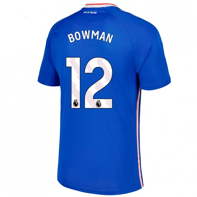 Danxen Niño Camiseta Arron Bowman #12 Azul Blanco 2ª Equipación 2025/26 La Camisa