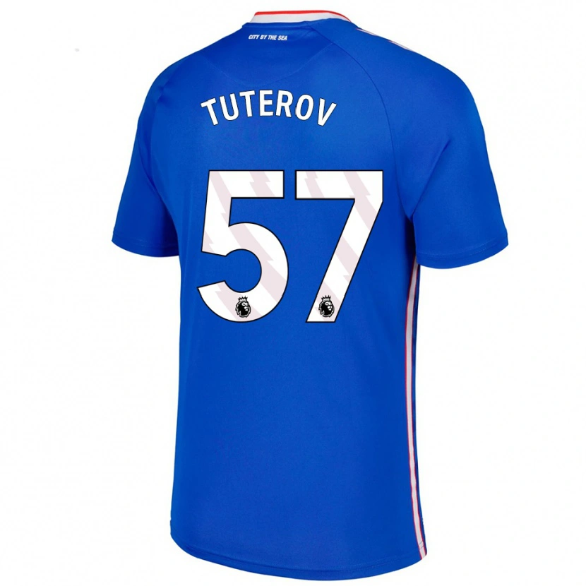 Danxen Niño Camiseta Timur Tuterov #57 Azul Blanco 2ª Equipación 2025/26 La Camisa