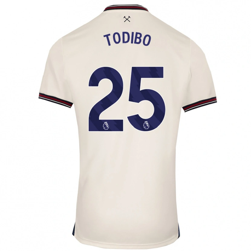 Danxen Niño Camiseta Jean-Clair Todibo #25 Blanco Roto 2ª Equipación 2025/26 La Camisa