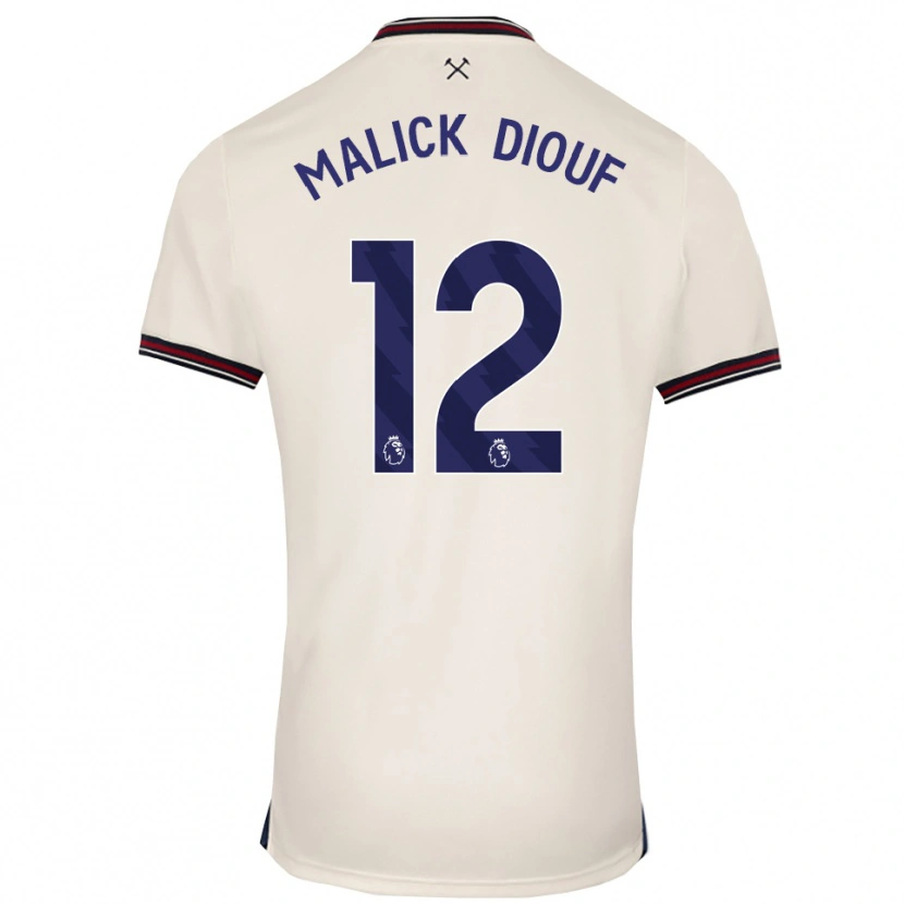 Danxen Niño Camiseta El Hadji Malick Diouf #12 Blanco Roto 2ª Equipación 2025/26 La Camisa