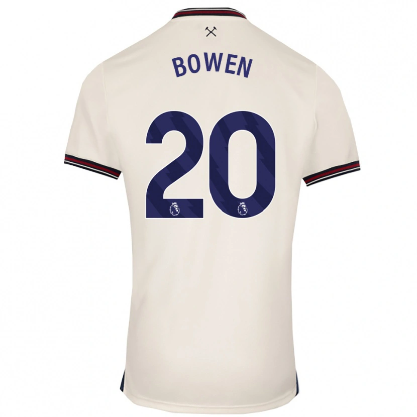 Danxen Niño Camiseta Jarrod Bowen #20 Blanco Roto 2ª Equipación 2025/26 La Camisa