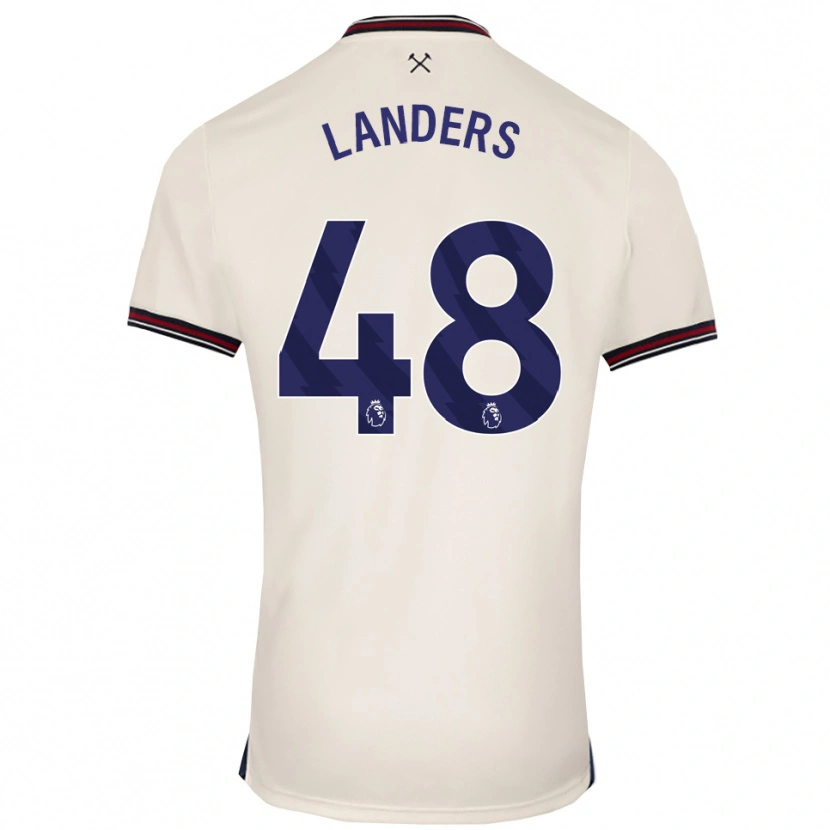 Danxen Niño Camiseta Josh Landers #48 Blanco Roto 2ª Equipación 2025/26 La Camisa