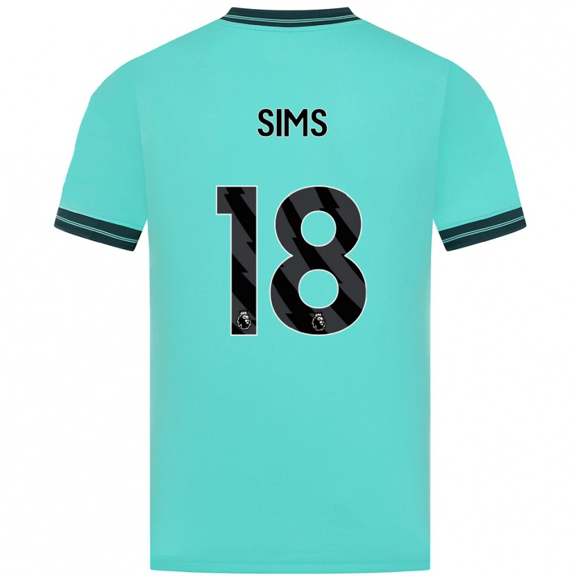 Danxen Niño Camiseta Amy Sims #18 Celeste Verde 2ª Equipación 2025/26 La Camisa