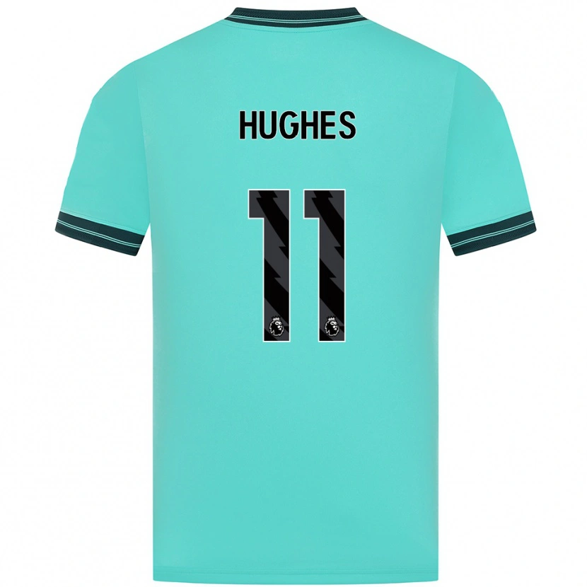 Danxen Niño Camiseta Amber Hughes #11 Celeste Verde 2ª Equipación 2025/26 La Camisa