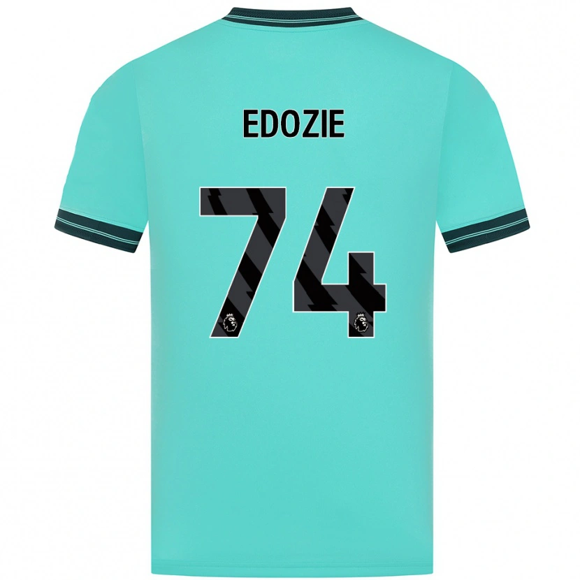 Danxen Niño Camiseta Tom Edozie #74 Celeste Verde 2ª Equipación 2025/26 La Camisa