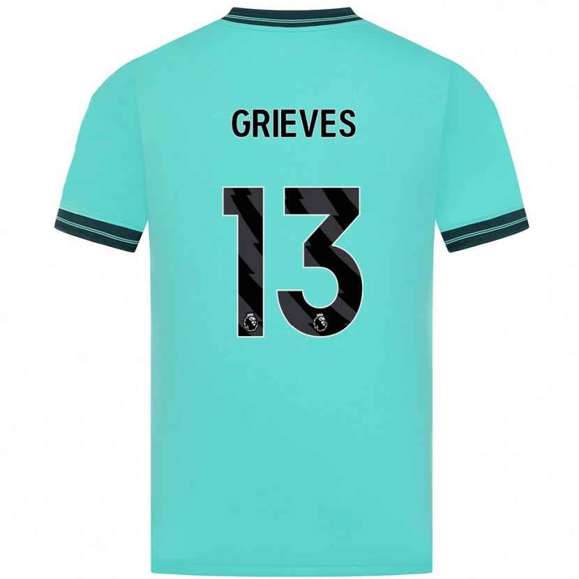 Danxen Niño Camiseta Xander Grieves #13 Celeste Verde 2ª Equipación 2025/26 La Camisa