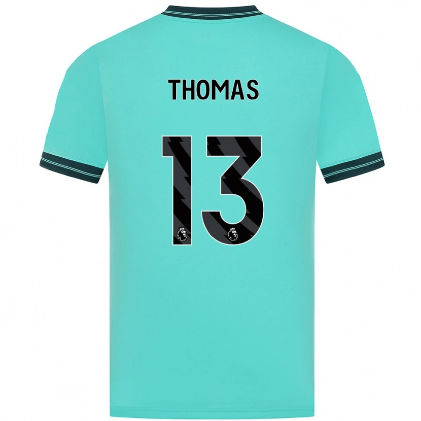 Danxen Niño Camiseta Bec Thomas #13 Celeste Verde 2ª Equipación 2025/26 La Camisa