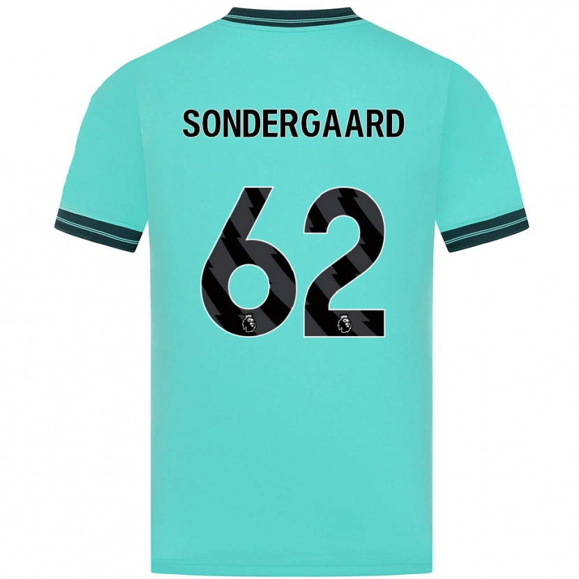 Danxen Niño Camiseta Andreas Sondergaard #62 Celeste Verde 2ª Equipación 2025/26 La Camisa