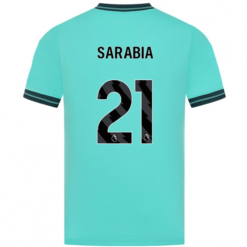 Danxen Niño Camiseta Pablo Sarabia #21 Celeste Verde 2ª Equipación 2025/26 La Camisa