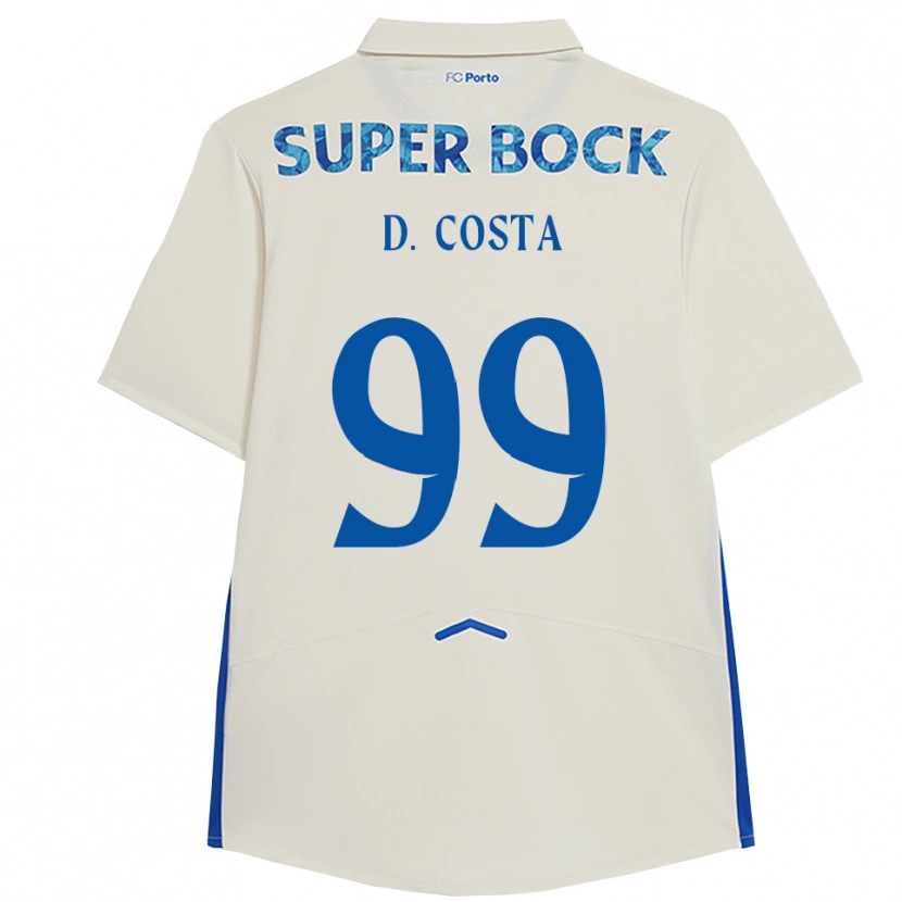 Danxen Niño Camiseta Diogo Costa #99 Blanco Azul Equipación Tercera 2025/26 La Camisa