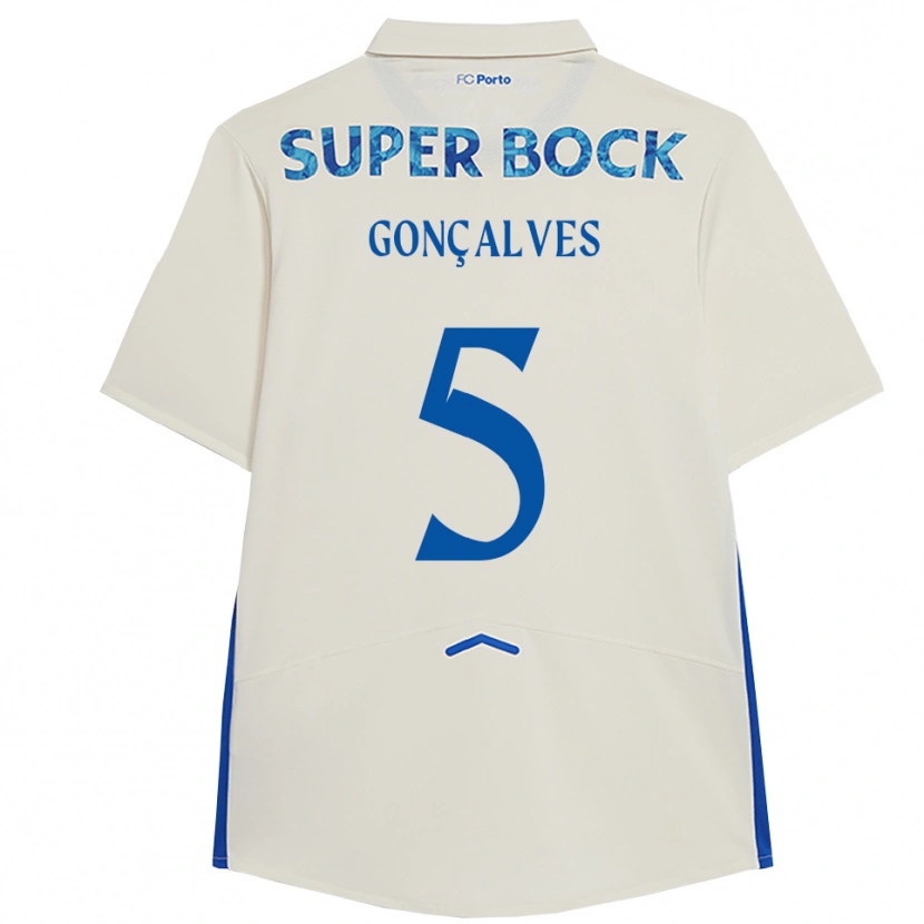 Danxen Niño Camiseta Martim Gonçalves #5 Blanco Azul Equipación Tercera 2025/26 La Camisa