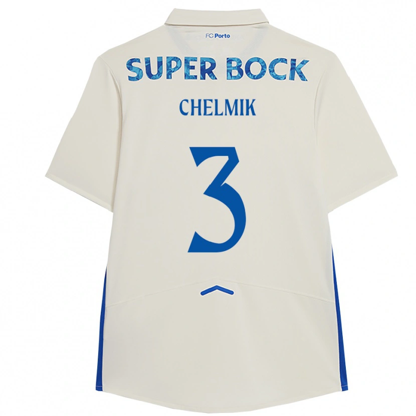 Danxen Niño Camiseta Chelmik #3 Blanco Azul Equipación Tercera 2025/26 La Camisa