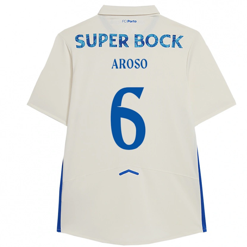 Danxen Niño Camiseta Carolina Aroso #6 Blanco Azul Equipación Tercera 2025/26 La Camisa