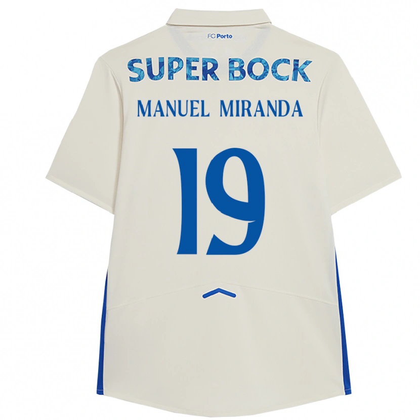 Danxen Niño Camiseta Manuel Miranda #19 Blanco Azul Equipación Tercera 2025/26 La Camisa