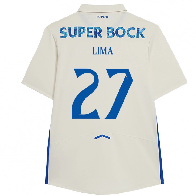 Danxen Niño Camiseta Cláudia Lima #27 Blanco Azul Equipación Tercera 2025/26 La Camisa