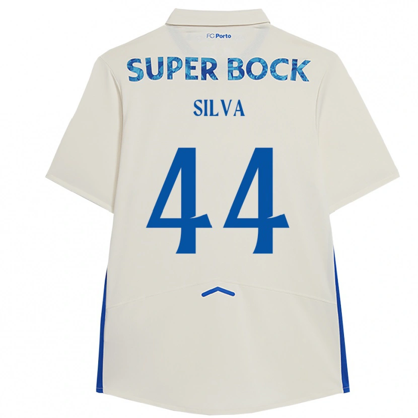Danxen Niño Camiseta Felipe Silva #44 Blanco Azul Equipación Tercera 2025/26 La Camisa