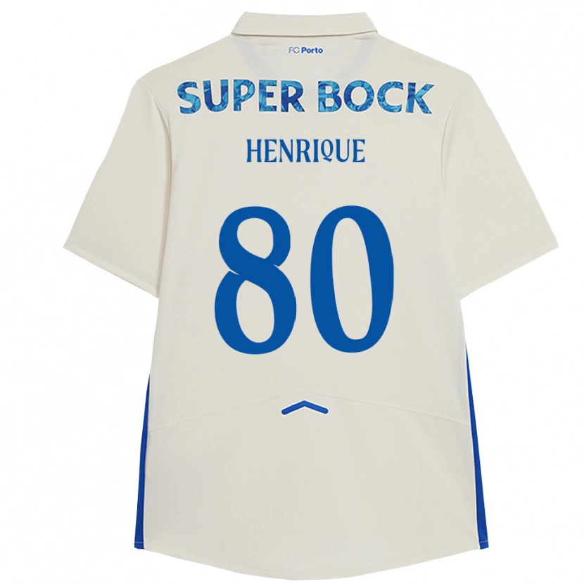Danxen Niño Camiseta Kaio Henrique #80 Blanco Azul Equipación Tercera 2025/26 La Camisa