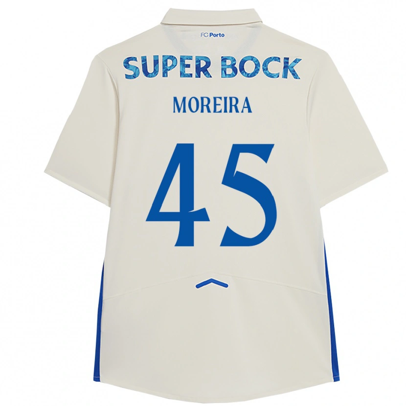 Danxen Niño Camiseta João Moreira #45 Blanco Azul Equipación Tercera 2025/26 La Camisa