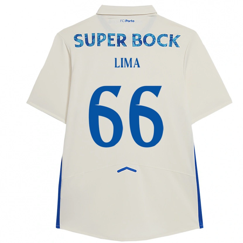 Danxen Niño Camiseta Bernardo Lima #66 Blanco Azul Equipación Tercera 2025/26 La Camisa