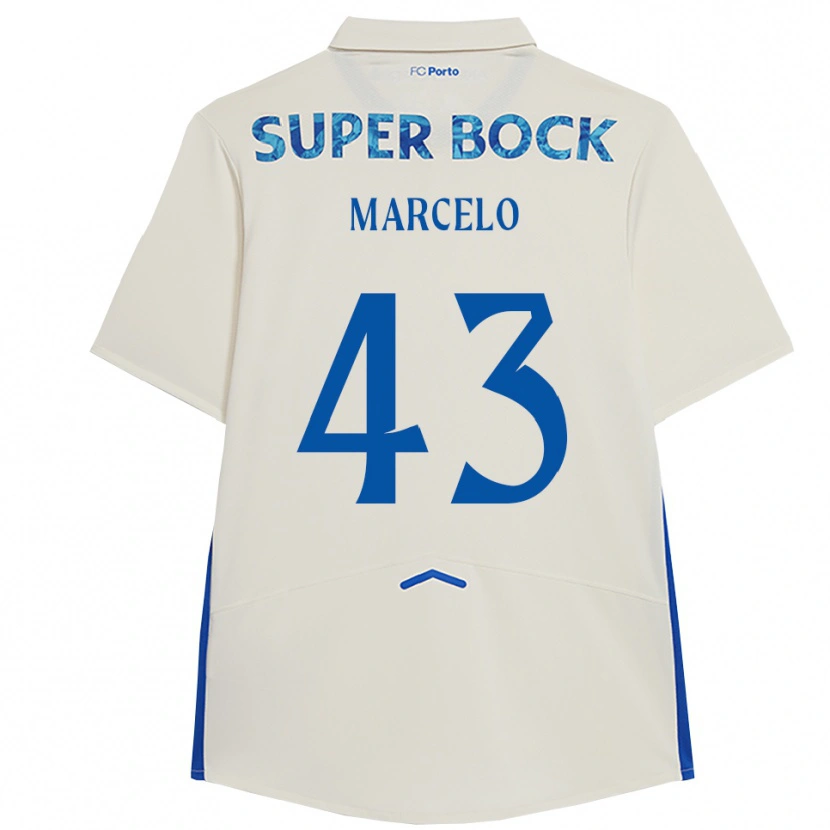 Danxen Niño Camiseta Joao Marcelo #43 Blanco Azul Equipación Tercera 2025/26 La Camisa