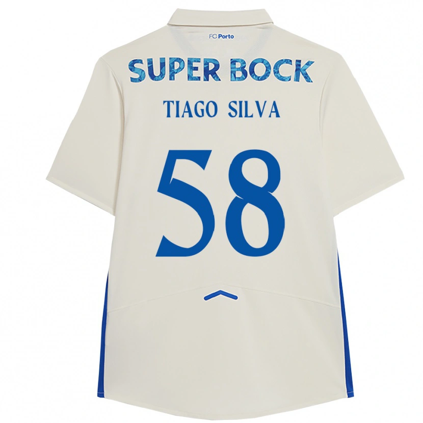 Danxen Niño Camiseta Tiago Silva #58 Blanco Azul Equipación Tercera 2025/26 La Camisa