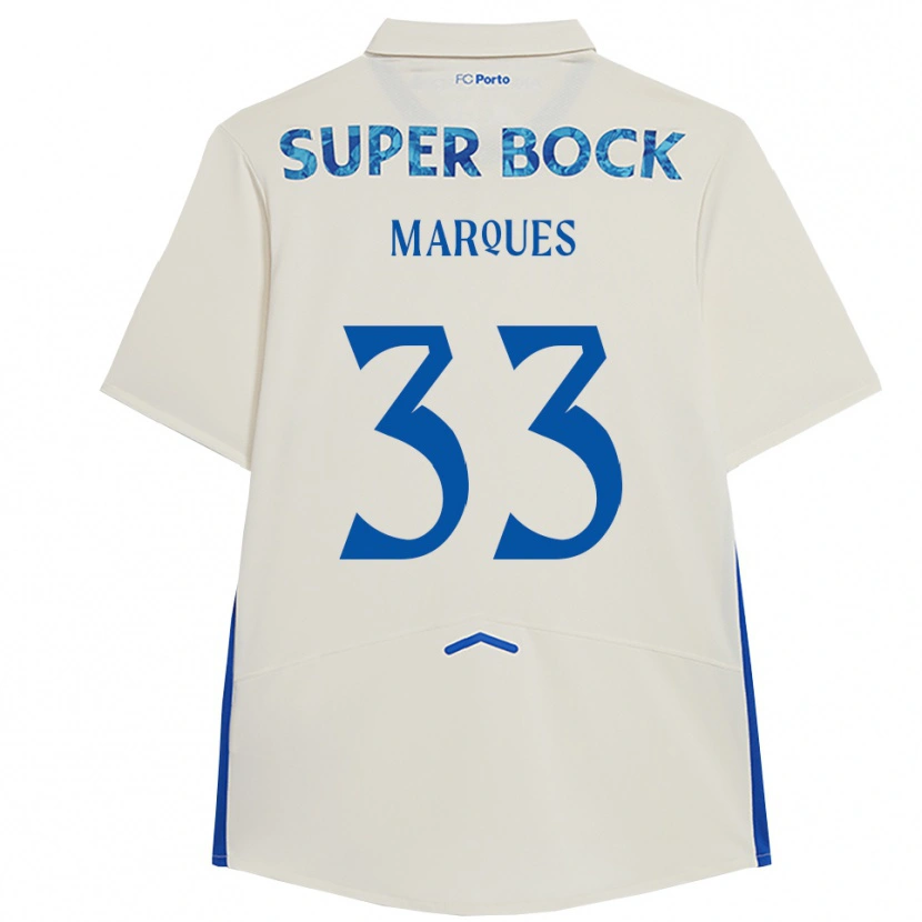 Danxen Niño Camiseta Bárbara Marques #33 Blanco Azul Equipación Tercera 2025/26 La Camisa
