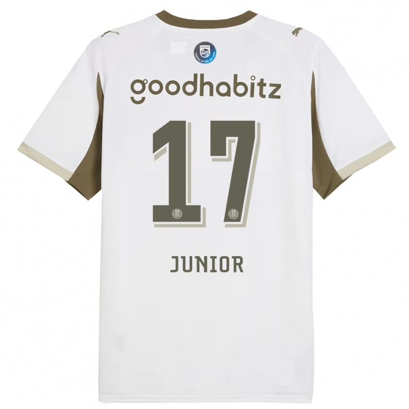 Danxen Niño Camiseta Mauro Júnior #17 Blanco Gris Equipación Tercera 2025/26 La Camisa