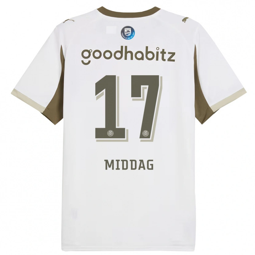 Danxen Niño Camiseta Isai Middag #17 Blanco Gris Equipación Tercera 2025/26 La Camisa
