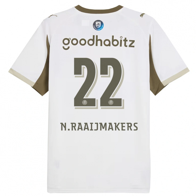 Danxen Niño Camiseta Niels Raaijmakers #22 Blanco Gris Equipación Tercera 2025/26 La Camisa