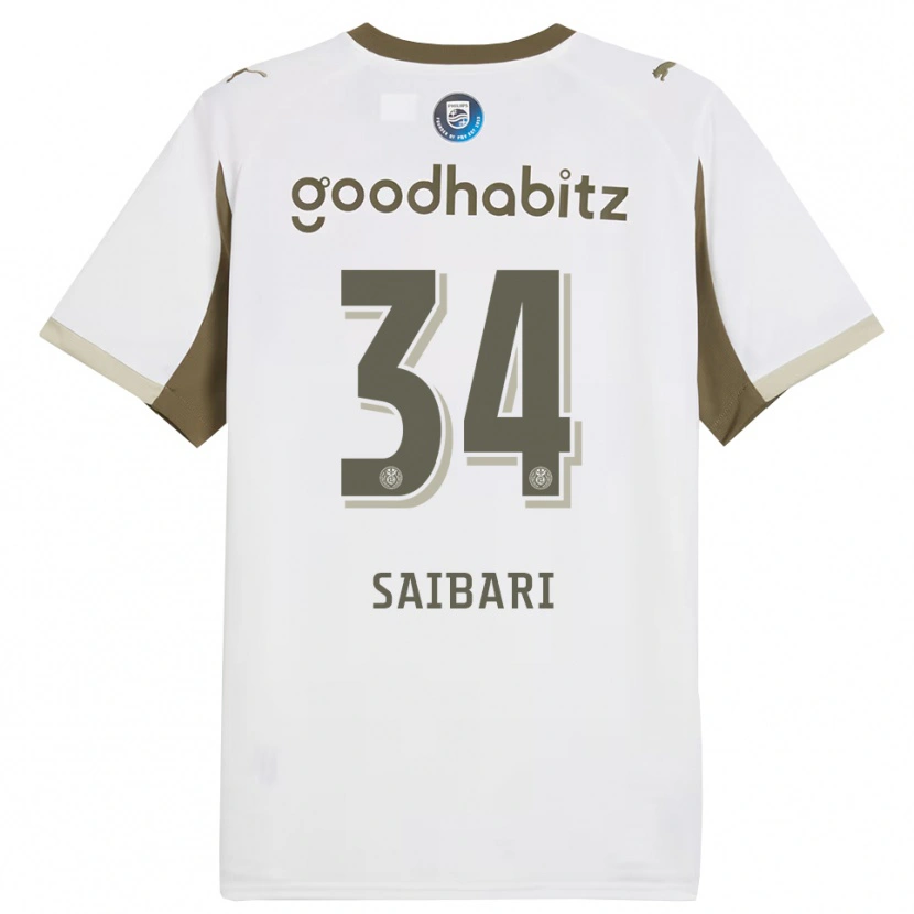 Danxen Niño Camiseta Ismael Saibari #34 Blanco Gris Equipación Tercera 2025/26 La Camisa