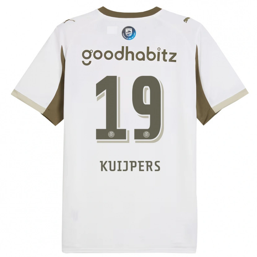 Danxen Niño Camiseta Jeslynn Kuijpers #19 Blanco Gris Equipación Tercera 2025/26 La Camisa