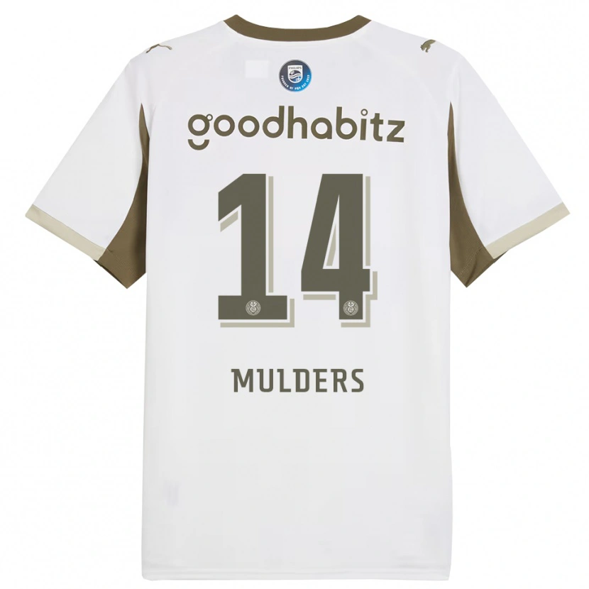 Danxen Niño Camiseta Boet Mulders #14 Blanco Gris Equipación Tercera 2025/26 La Camisa