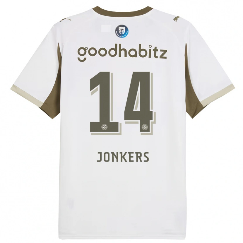 Danxen Niño Camiseta Brent Jonkers #14 Blanco Gris Equipación Tercera 2025/26 La Camisa