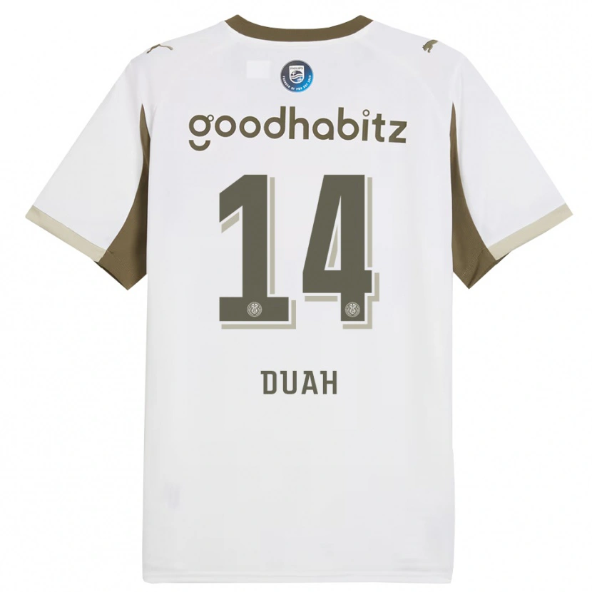 Danxen Niño Camiseta King Duah #14 Blanco Gris Equipación Tercera 2025/26 La Camisa