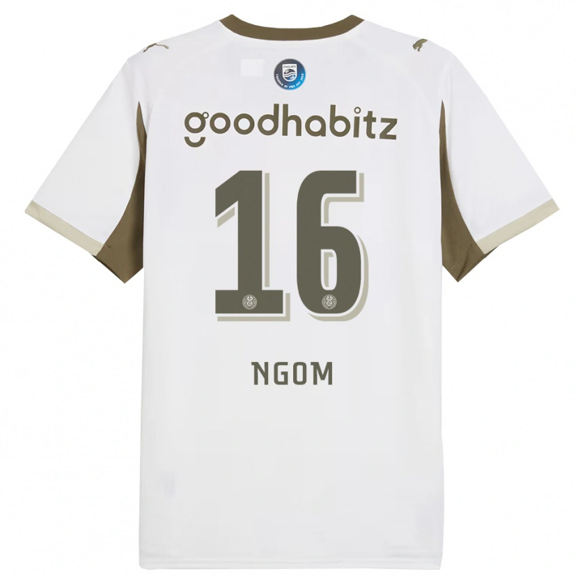 Danxen Niño Camiseta Khadim Ngom #16 Blanco Gris Equipación Tercera 2025/26 La Camisa
