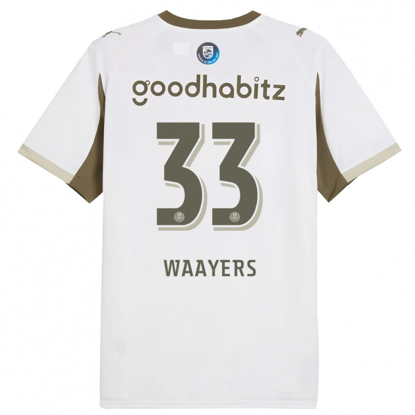 Danxen Niño Camiseta Eus Waayers #33 Blanco Gris Equipación Tercera 2025/26 La Camisa
