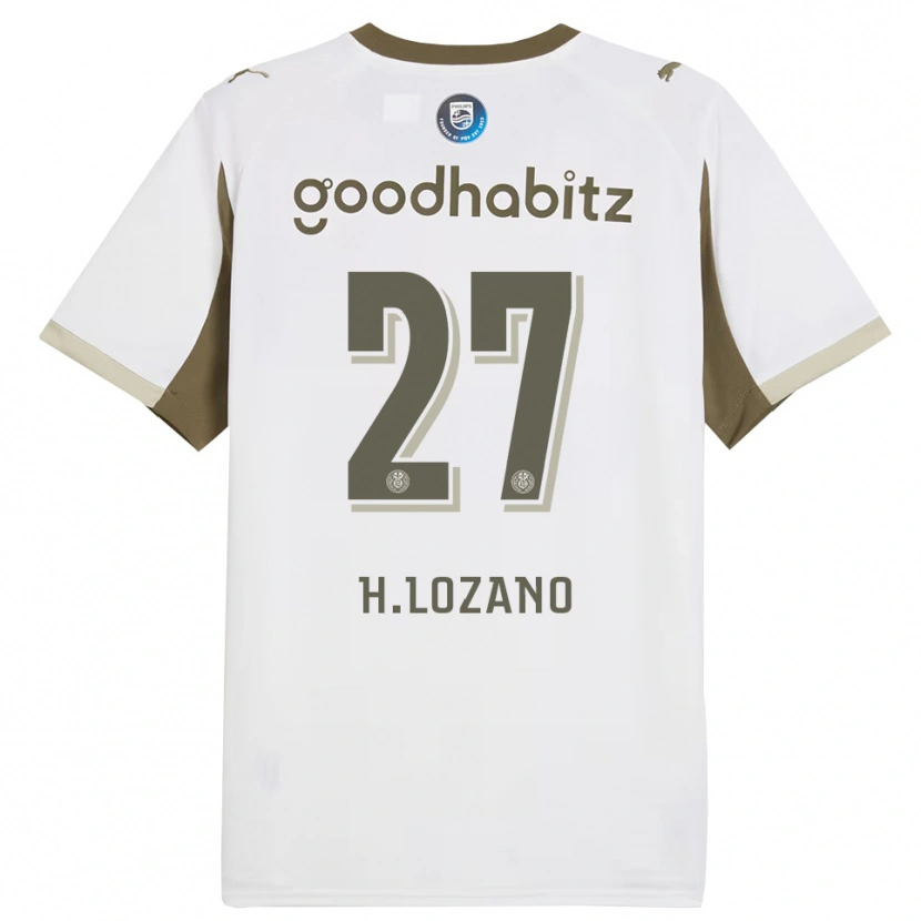 Danxen Niño Camiseta Hirving Lozano #27 Blanco Gris Equipación Tercera 2025/26 La Camisa