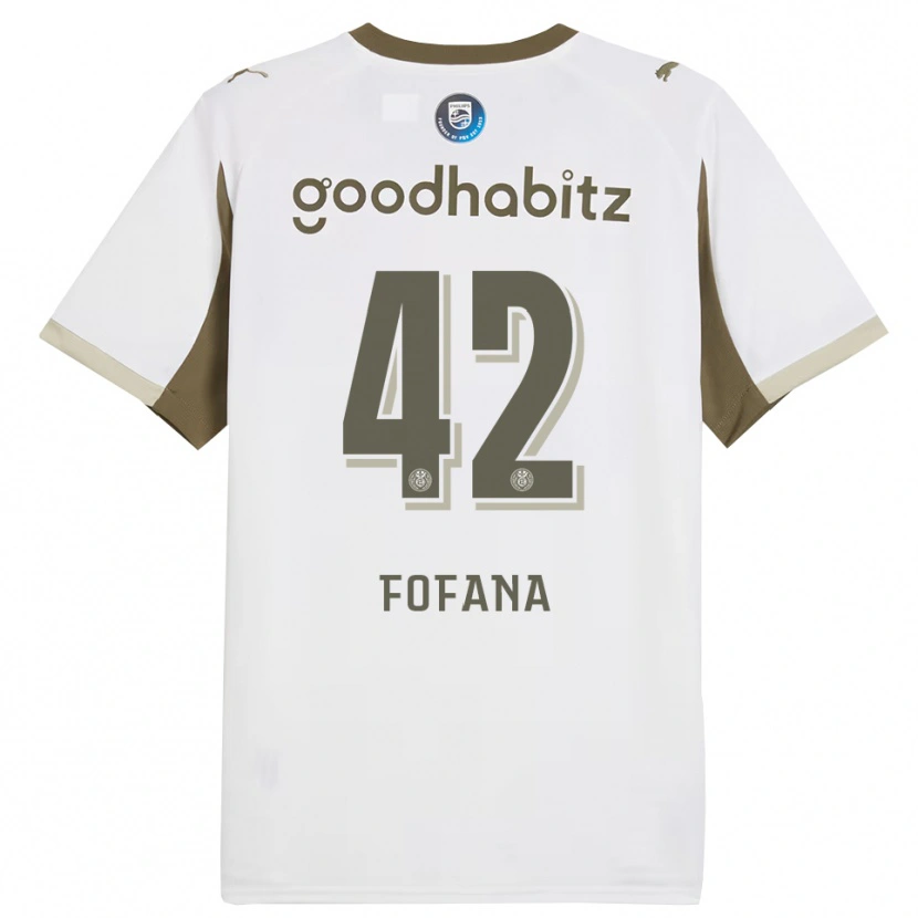 Danxen Niño Camiseta Fode Fofana #42 Blanco Gris Equipación Tercera 2025/26 La Camisa