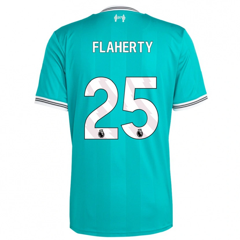 Danxen Niño Camiseta Gilly Flaherty #25 Verde Blanco Equipación Tercera 2025/26 La Camisa