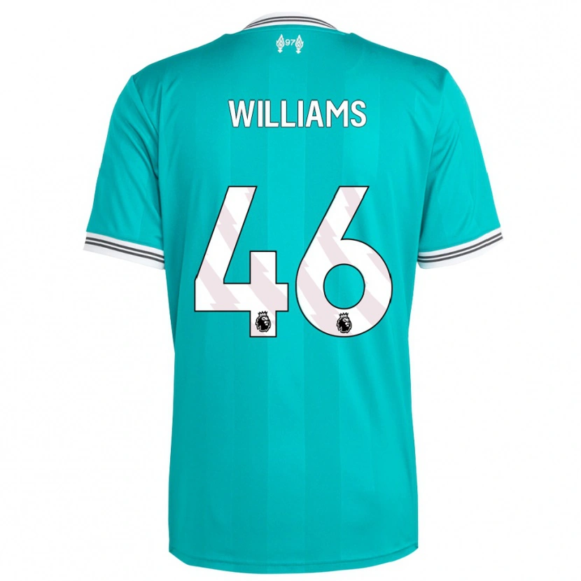 Danxen Niño Camiseta Rhys Williams #46 Verde Blanco Equipación Tercera 2025/26 La Camisa