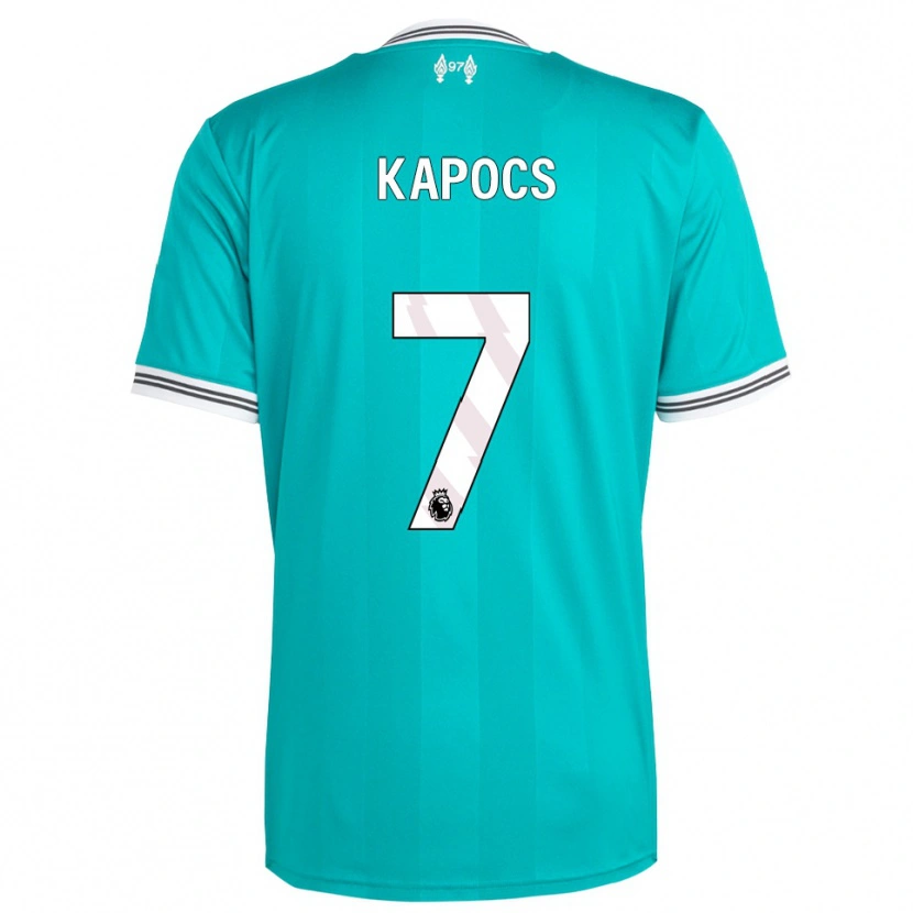 Danxen Niño Camiseta Cornelia Kapocs #7 Verde Blanco Equipación Tercera 2025/26 La Camisa