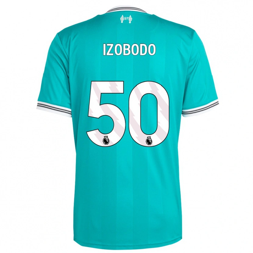 Danxen Niño Camiseta Elijah Izobodo John #50 Verde Blanco Equipación Tercera 2025/26 La Camisa