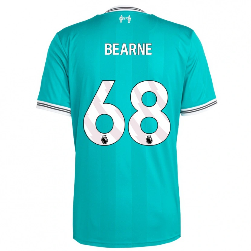 Danxen Niño Camiseta Jack Bearne #68 Verde Blanco Equipación Tercera 2025/26 La Camisa