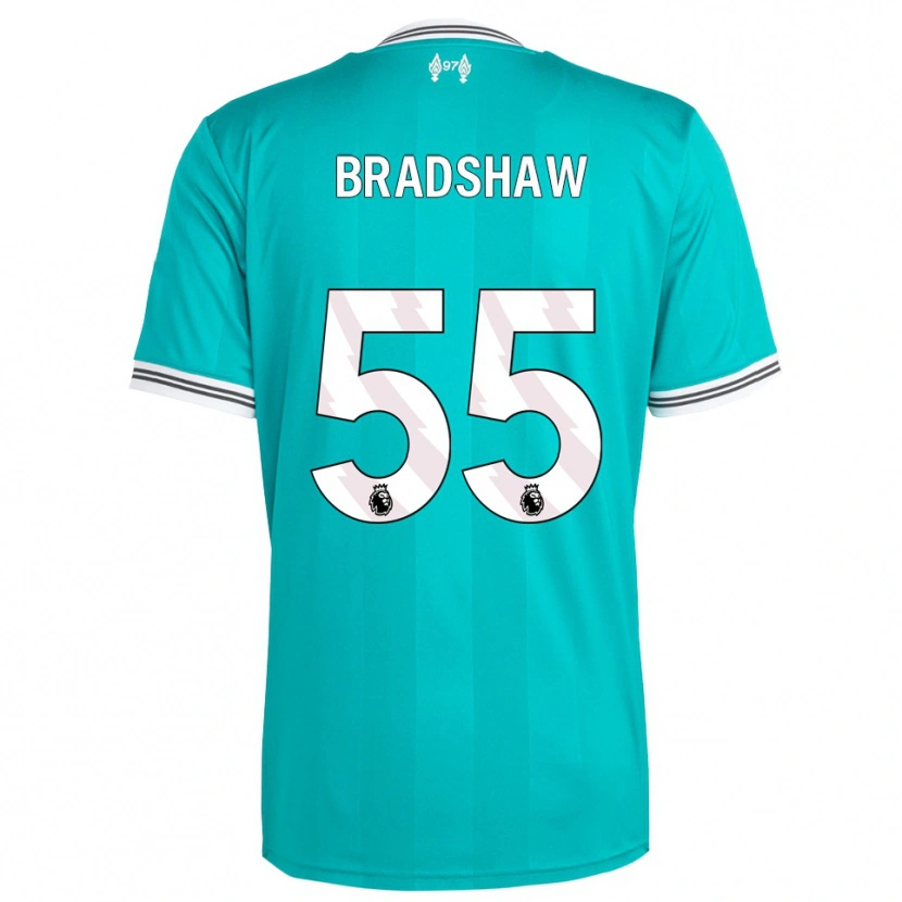 Danxen Niño Camiseta Joe Bradshaw #55 Verde Blanco Equipación Tercera 2025/26 La Camisa