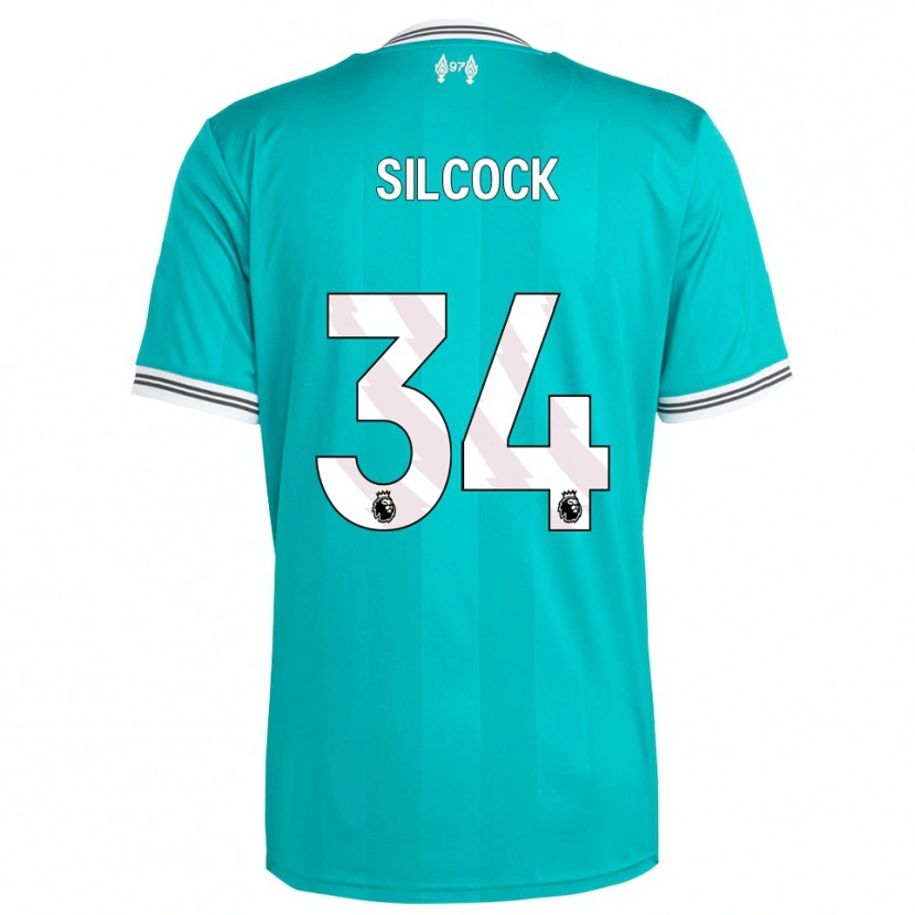 Danxen Niño Camiseta Hannah Silcock #34 Verde Blanco Equipación Tercera 2025/26 La Camisa