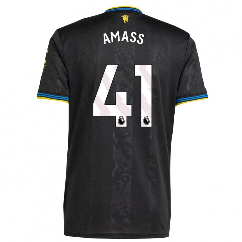 Danxen Niño Camiseta Harry Amass #41 Negro Amarillo Azul Equipación Tercera 2025/26 La Camisa