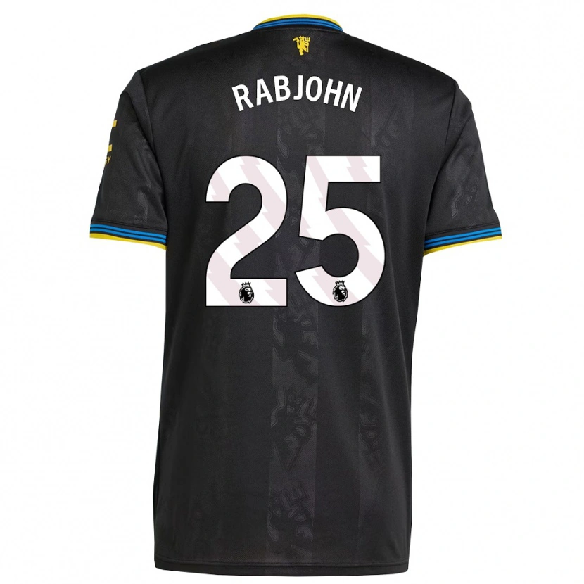 Danxen Niño Camiseta Evie Rabjohn #25 Negro Amarillo Azul Equipación Tercera 2025/26 La Camisa